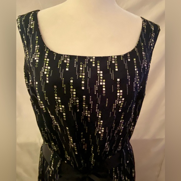 Studio 1 Women’s Black Sleeveless Dress w/ Belt Full Back Zipper Scoop Neck 18W - Picture 2 of 7